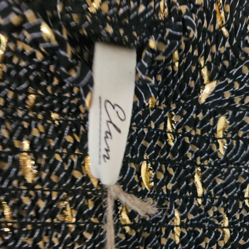 NWT Elan Metallic Foil Printed Smocked Blouse Sz Medium - Picture 9 of 14